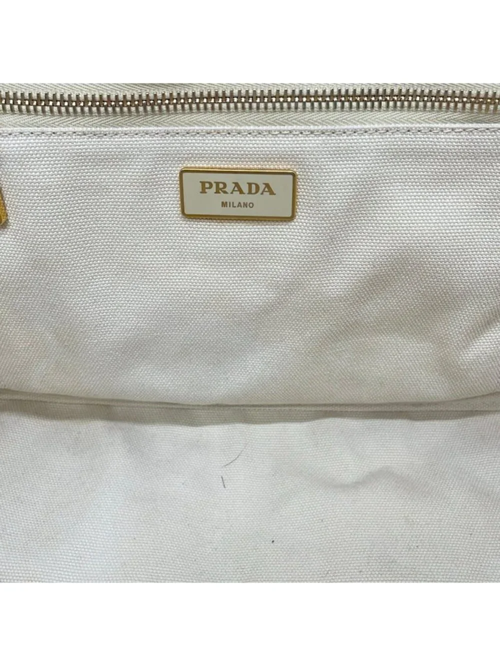 Prada Tote Canapa White